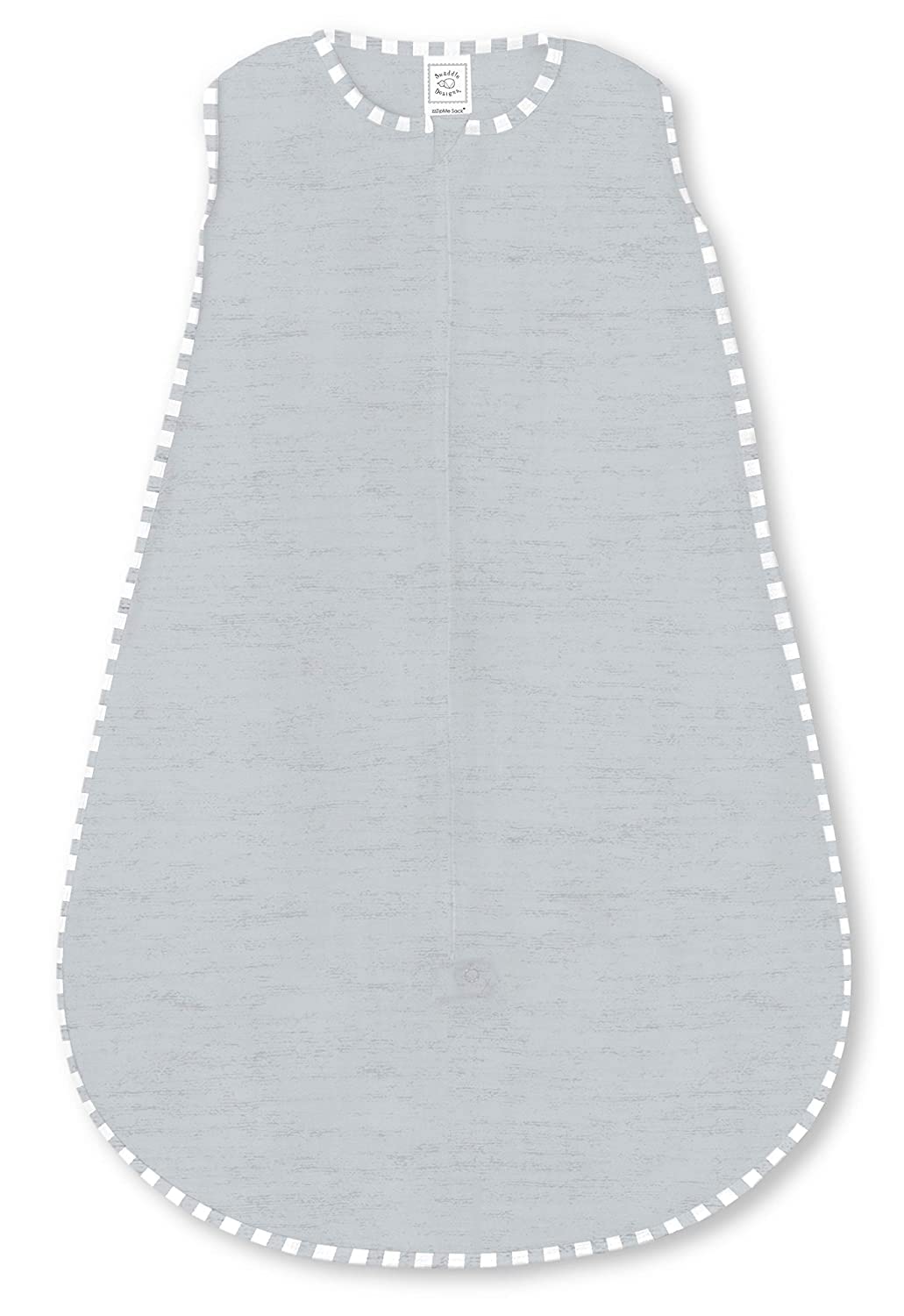 SwaddleDesigns Baby Sleep Sack 12-18 Months, Cotton Knit Wearable Blanket with 2-Way Zipper, Non-Weighted Sleeping Sack for Safer Sleep, Heathered Gray, Large