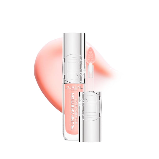 L’Oreal Paris Plump Ambition Tinted Lip Oil, Plumping Lip Gloss, Gentle Tingling, Non Sticky, Hydrating and Moisturizing, Infused with Hyaluronic Acid, MILKY NU, 5 ml
