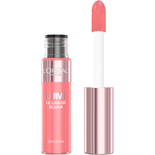 L’Oréal Paris Lumi Le Liquid Blush, Long-Lasting, High Pigment, Intense Blendable Colour, Cheek Tint, 605 Dewy Bright Pink, 10 mL