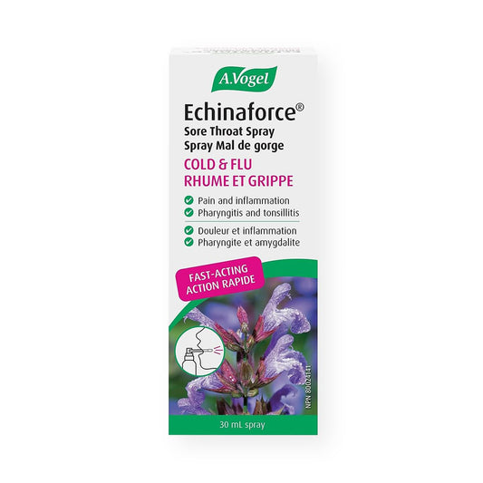 A.Vogel Echinaforce Sore Throat Spray Fast Acting Relief | Clinically Proven | Organic Echinacea Purpurea and Sage | Lactose, Vegan and Cruelty-Free | 30mL