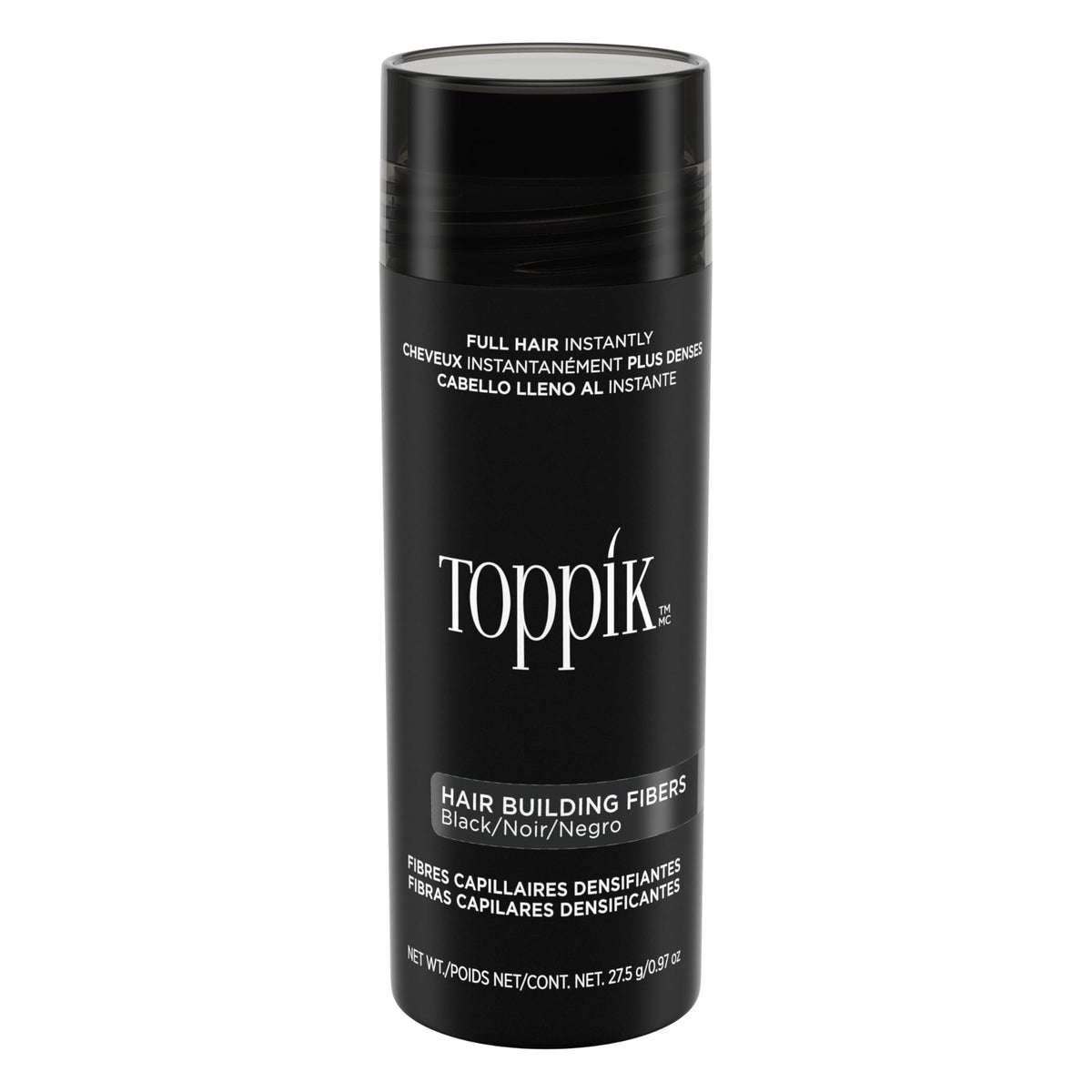 TOPPIK Hair Building Fibers, Black, VALUE SIZE 27.5 g, Fill In Fine or Thinning Hair, Instantly Thicker Looking, Multiple Shades for Men & Women