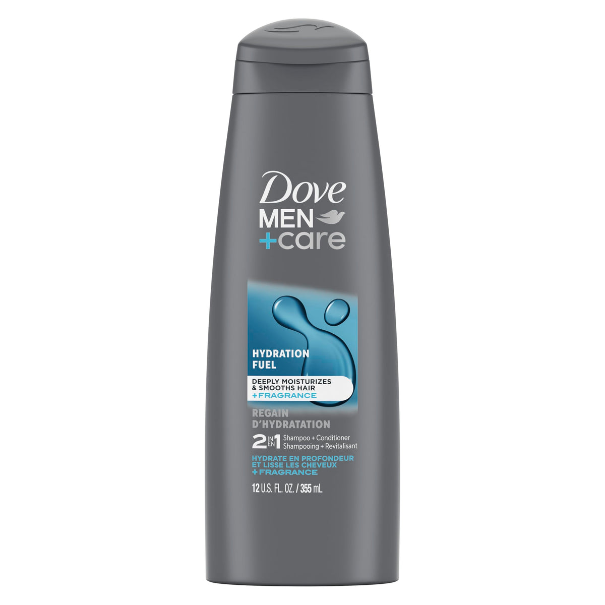 Dove Men + Care 2 in 1 Shampoo and Conditioner With Conditioning Actives Hydration Fuel, For Healthy Hair 355 ml