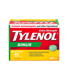 TYLENOL Extra Strength Sinus eZ Tabs, Relieves Sinus congestion and other sinus Symptoms, Daytime, 40ct