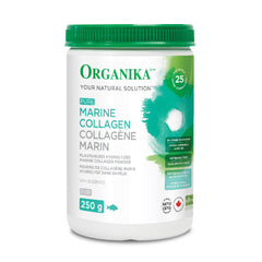 Organika Canadian-Made Marine Collagen Powder - Wild-Caught from North Atlantic - 9g Pure Hydrolyzed Collagen For Healthier Skin, Hair, Nails And Joints - Tasteless, 250g