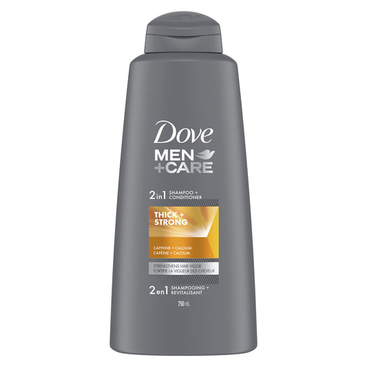 Dove Men + Care Thick and Strong 2-in-1 Shampoo & Conditioner for Thin Hair with Caffeine and Calcium 750 ml