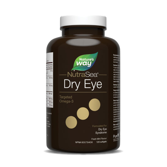 Nature’s Way NutraSea Dry Eye Omega‑3 Supplement – Targeted Eye Health & Tear Support – 1500 mg EPA + DHA with 150 mg GLA – Citrus Flavour Fish Oil – 120 Softgels