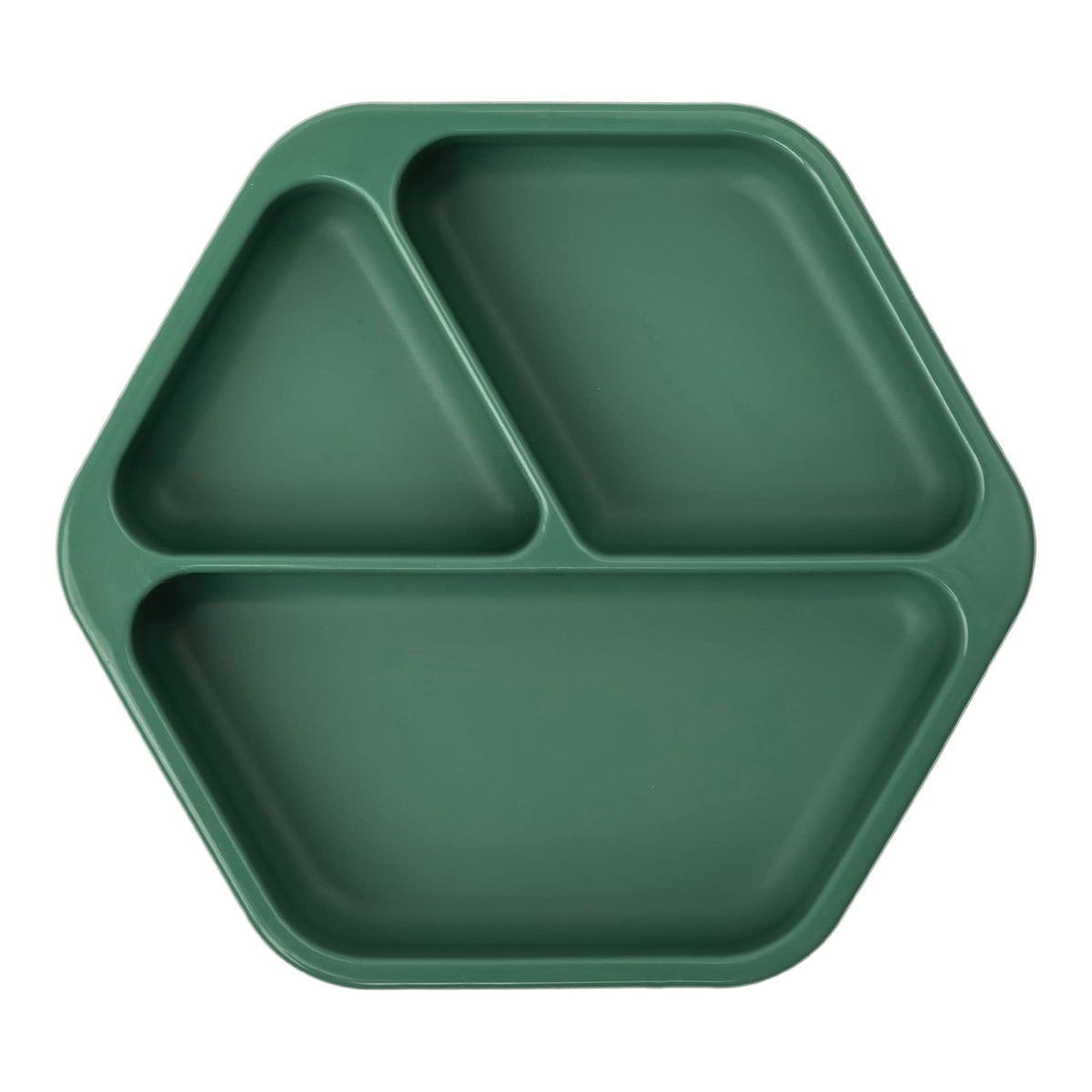 Tiny Twinkle Silicone Suction Baby Plate, Suction Grip Divided Dish for First Foods and Self-Feeding, 6-24 Months, Baby Led Weaning Supplies for Independent Eating (Olive, Plate)