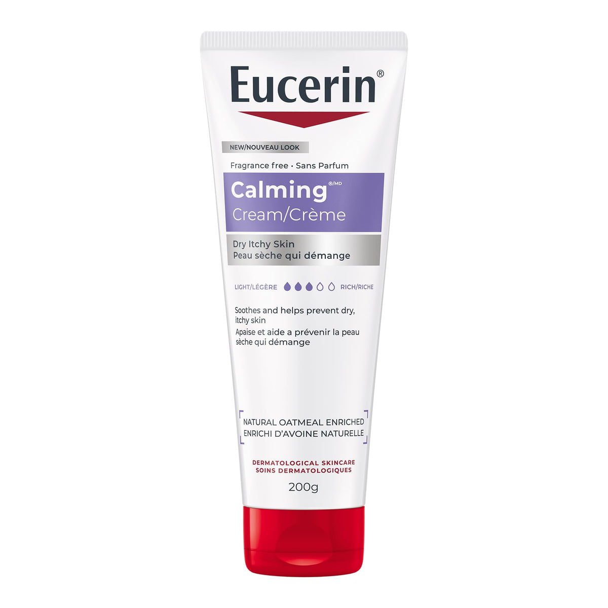 EUCERIN Calming Daily Moisturizing Cream for Itchy and Dry Skin, Dry Skin cream with Natural Oatmeal, Fragrance Free, Non-Greasy, Recommended Brand by Dermatologists, 200g