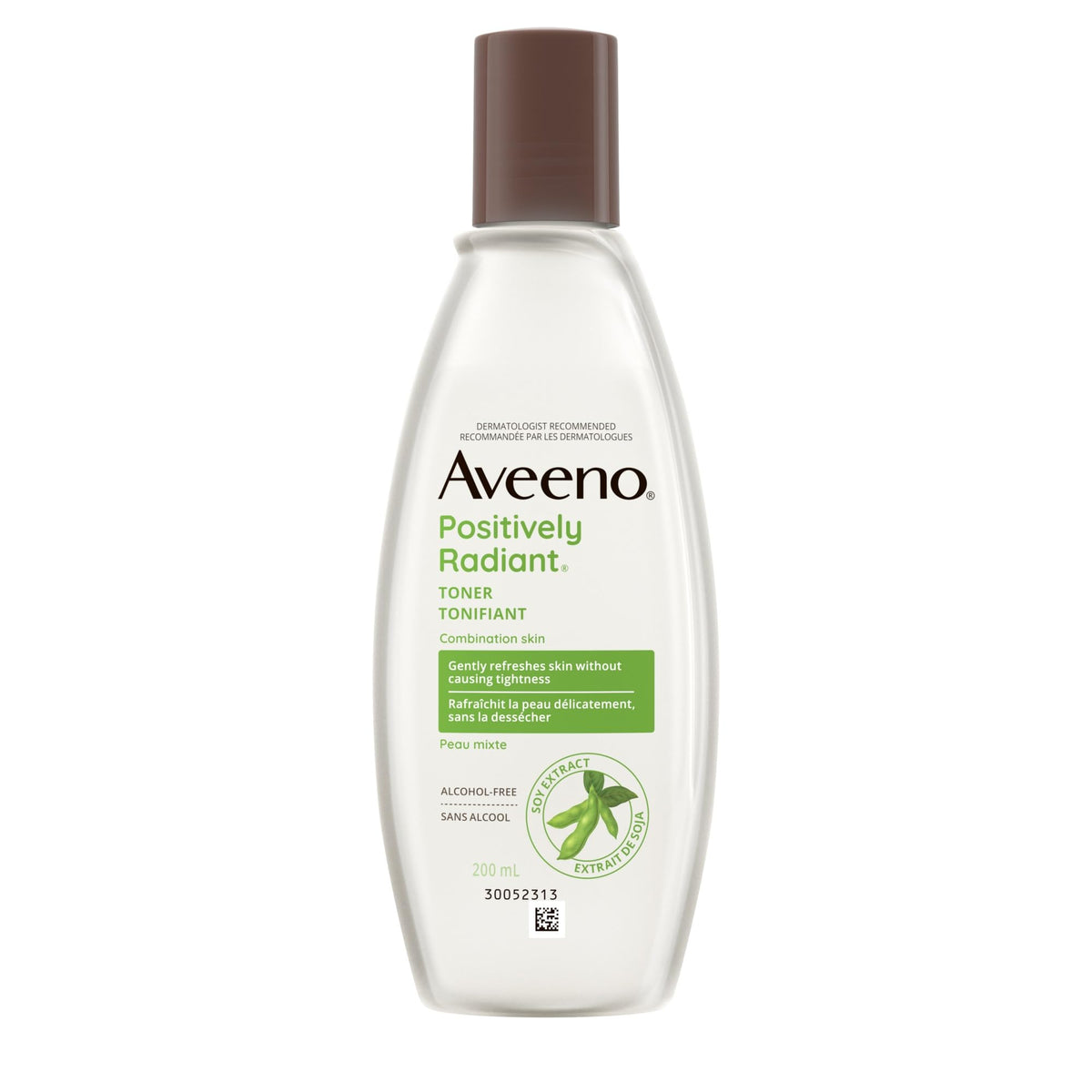 Aveeno Positively Radiant Toner, Toned Skin, Soy, Smooth Skin, Skin Care Routine, Non Comedogenic, 200mL