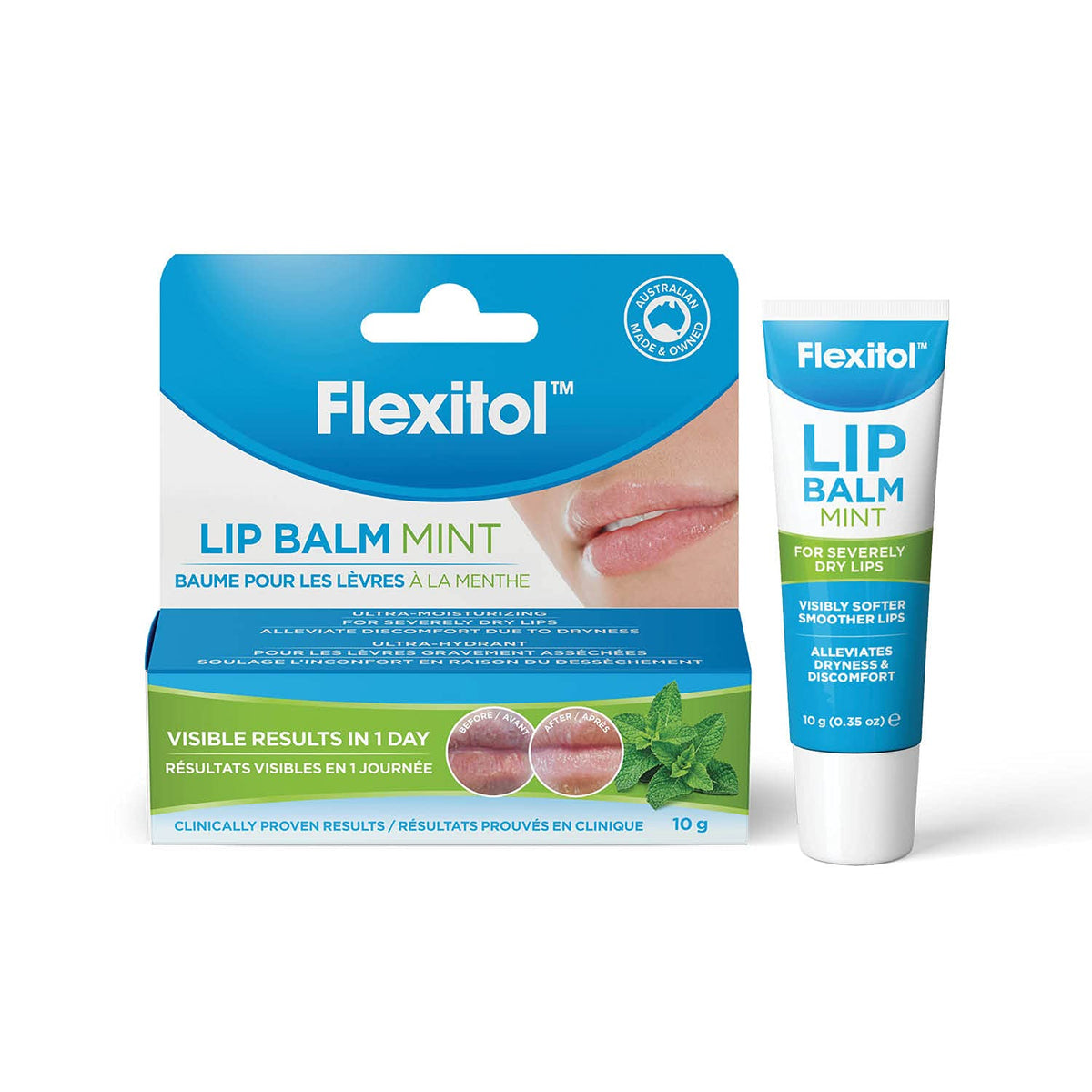 Flexitol Lip Balm - Mint - Best Balm for Dry and Chapped Lips, Lip Moisturiser & Protection for Dry Lips, Top Lip Treatment for Chapped Lips (10g)