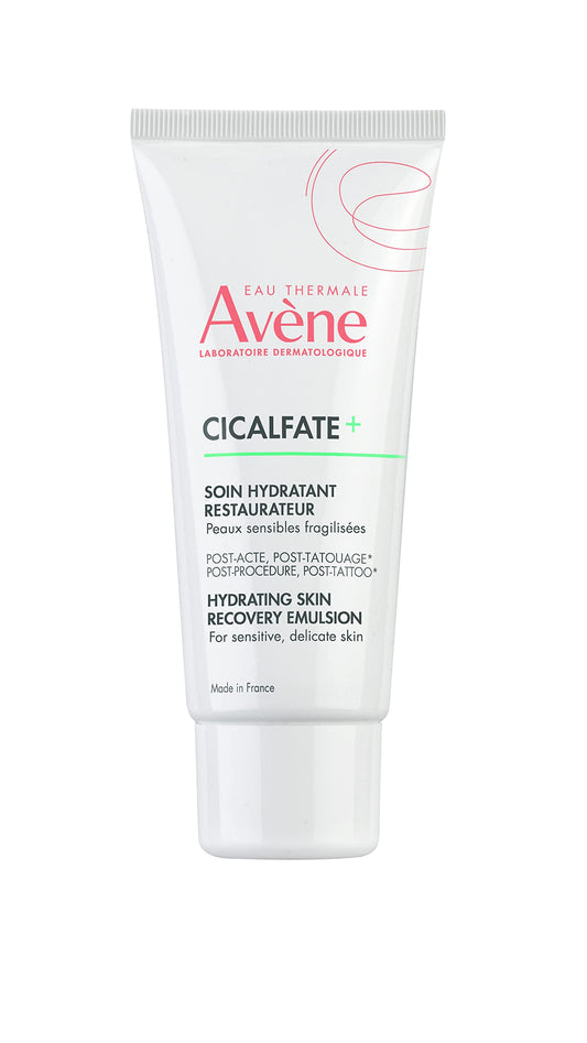 Eau Thermale Avene Cicalfate+ Hydrating Skin Recovery Emulsion, Superficial Dermatological Post-Procedure Skin Restore Emulsion Moisturizer, 40 ml