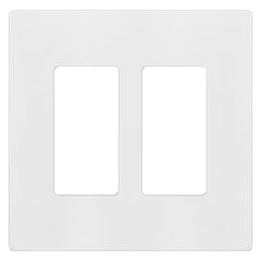 ENERLITES Screwless Decorator Wall Plates Child Safe Outlet Covers, Gloss Finish, Medium Size 2-Gang 4.88" H x 4.92” L, Unbreakable Polycarbonate Thermoplastic, SI8832M-W, White
