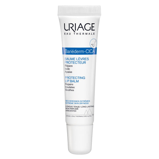 Uriage Bariéderm-CICA Repair Lips Balm - Repairs, Insulates and Immediately Soothes Dry Chapped & Damaged Lips - Glycerin - Long-Lasting Formula & Fragrance-Free - 15ml