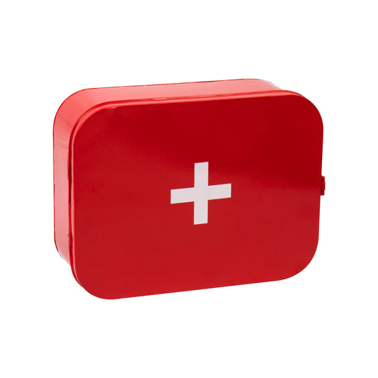 Mind Reader First Aid Box, Emergency Kit, Medical Supply Organizer, Wall Mountable, Metal, 31.8L x 24.1W x 10.8H cm, Red