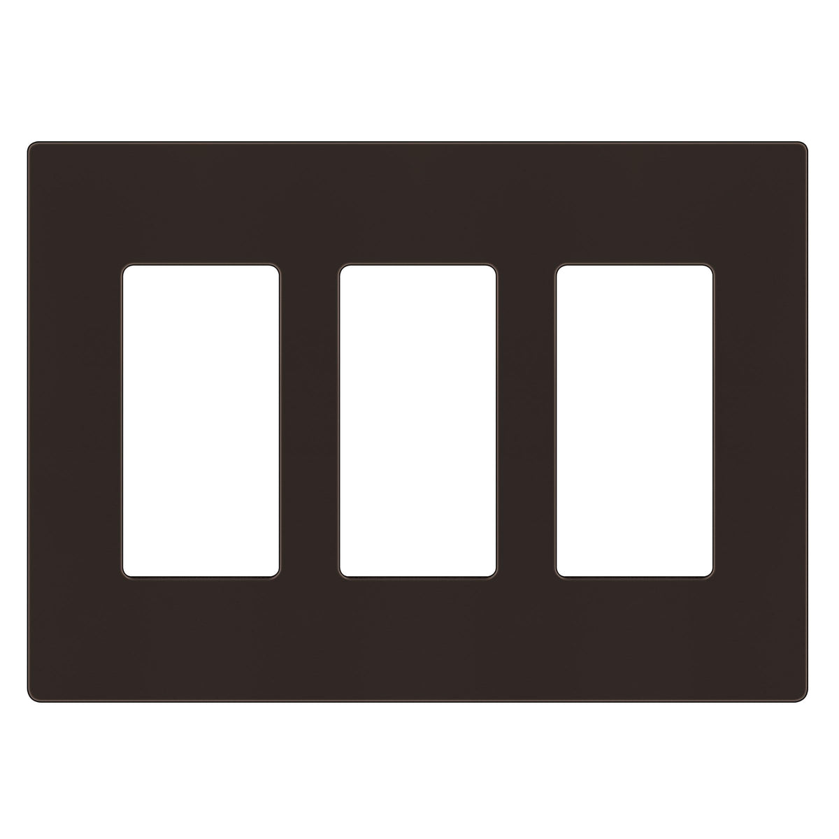 ENERLITES Screwless Decorator Wall Plate Child Safe Outlet Cover, Size 3-Gang 4.68" H x 6.53" L, Unbreakable Polycarbonate Thermoplastic, SI8833-BR, Glossy, Brown
