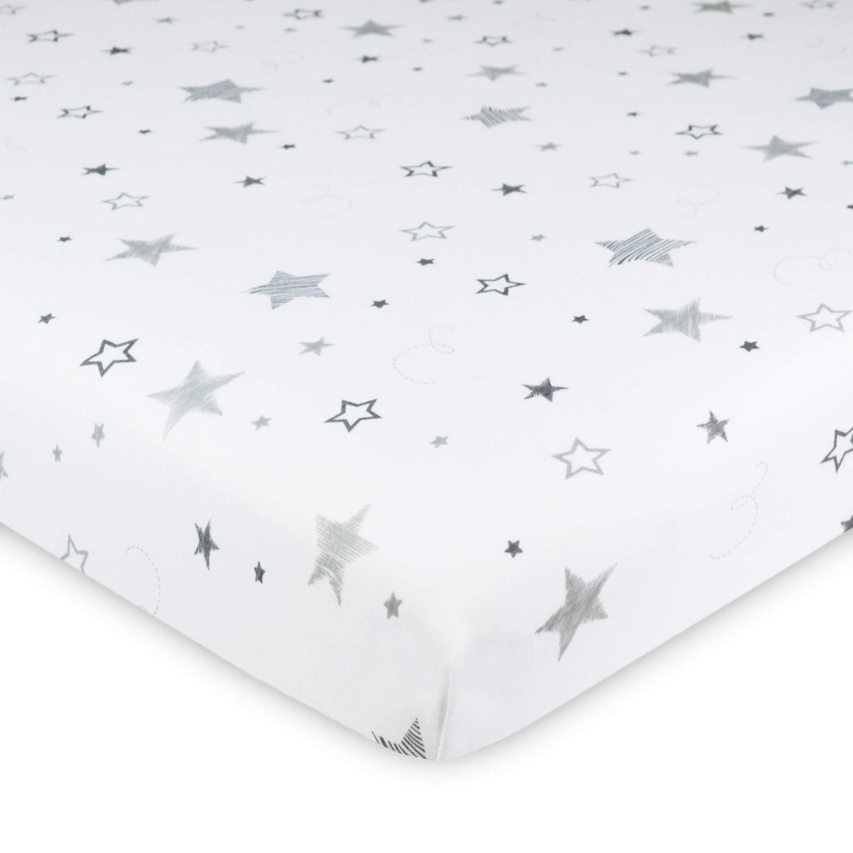 American Baby Company Printed 100% Cotton Knit Fitted 18" x 36" Cradle/Bassinet Sheet - Compatible with Mika Micky Bassinet, Super Stars, Soft Breathable, for Boys and Girls