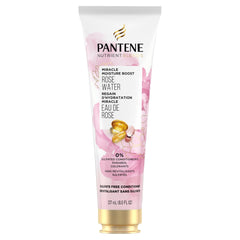 Pantene Nutrient Blends Miracle Moisture Boost Rose Water Conditioner for Dry Hair, Sulfate-Free, Paraben-Free, Safe for Color-Treated Hair, 237 mL