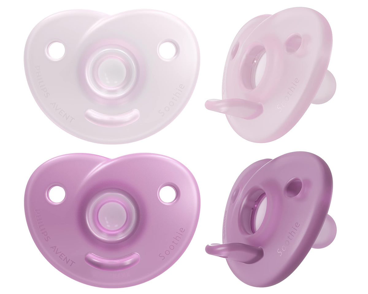 Philips Avent Soothie Heart Pacifier 0-3m, Pink/Light Pink, 4 pack, SCF099/42