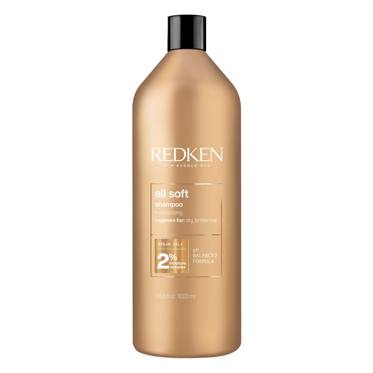 Redken All Soft Shampoo, For Dry/Brittle Hair, Moisturizes & Provides Intense Softness and Shine, With Argan Oil
