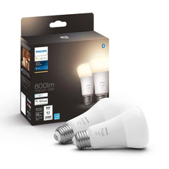 Philips Hue Smart 60W A19 LED Bulb - Soft Warm White Light - 2 Pack - 800LM - E26 - Indoor - Control with Hue App - Works with Alexa, Google Assistant and Apple Homekit