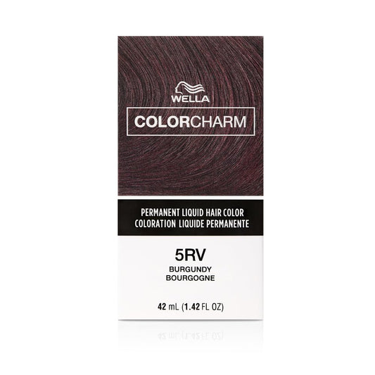 COLORCHARM Permanent Liquid Hair Color for Gray Coverage | 5RV Burgundy |1.42 Fl Oz | 42 ml - Packaging May Vary