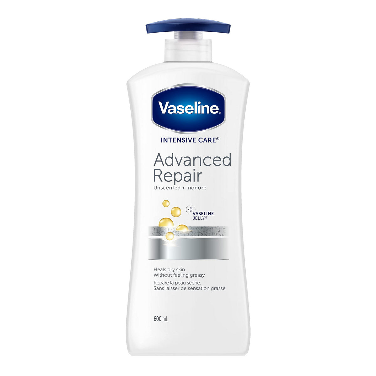 Vaseline Intensive Care™ Advanced Repair Unscented Body Lotion for dry skin with 48H Moisture + ultra hydrating lipids 600 ml (Packaging may vary)