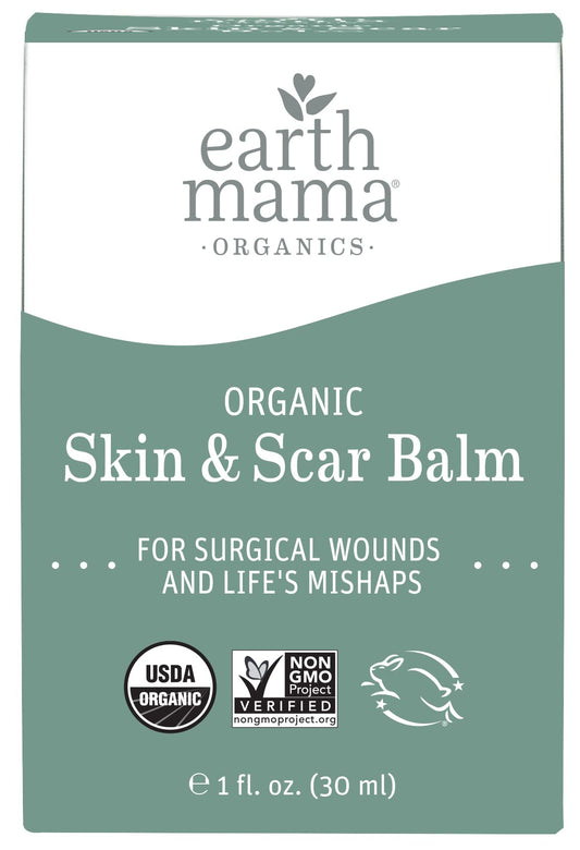 Earth Mama Organic Skin & Scar Balm | Reduces the Discomfort and Appearance of C-Section Scars and Pregnancy Stretch Marks, 1-Fluid Ounce