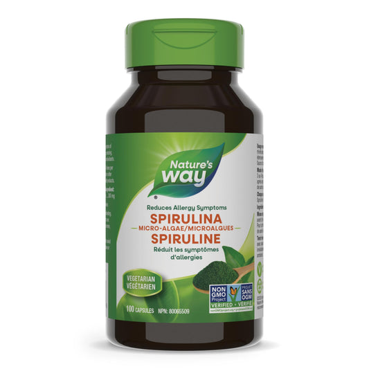 Nature's Way Spirulina, Micro-algae, Reduces Allergy Symptoms, 100 Vegetarian Capsules