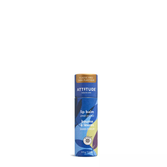 ATTITUDE Lip Balm, Made in Canada, Natural Origin, Nourishes & Protects, Shea Butter, Coconut & Castor Oils, EWG Verified, For Dry Lips, Men and Women, Vegan, Unscented, 8.5 g