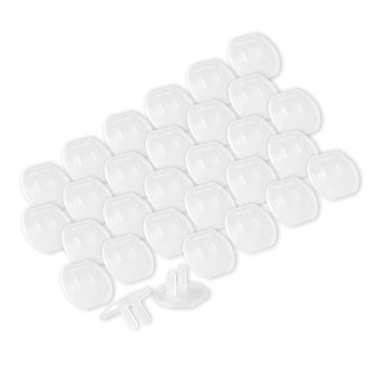 GE Plastic Outlet Covers, 30 Pack, Shock Prevention, Child Safe, Easy Install, UL Listed, Clear, 51175