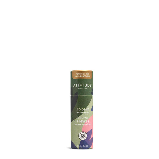 ATTITUDE Lip Balm, Made in Canada, Natural Origin, Nourishes & Protects, Shea Butter, Coconut & Olive Oils, EWG Verified, For Dry Lips, Men and Women, Vegan, Fresh Mint, 8.5 g