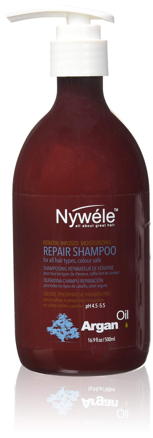 Nywele Keratin Infused Moisturizing Repair Shampoo l Infused With Antioxidant-rich Argan Oil l 16.9 OZ