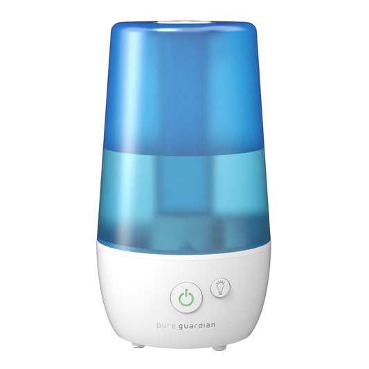 PureGuardian 1-Gallon Ultrasonic Cool Mist Humidifier with Essential Oil Tray, 70-Hour Run Time on Low, Covers 320 Sq, Ft, Silver Clean Protection, Filter Free for Bedrooms, Offices, Home, H965AR