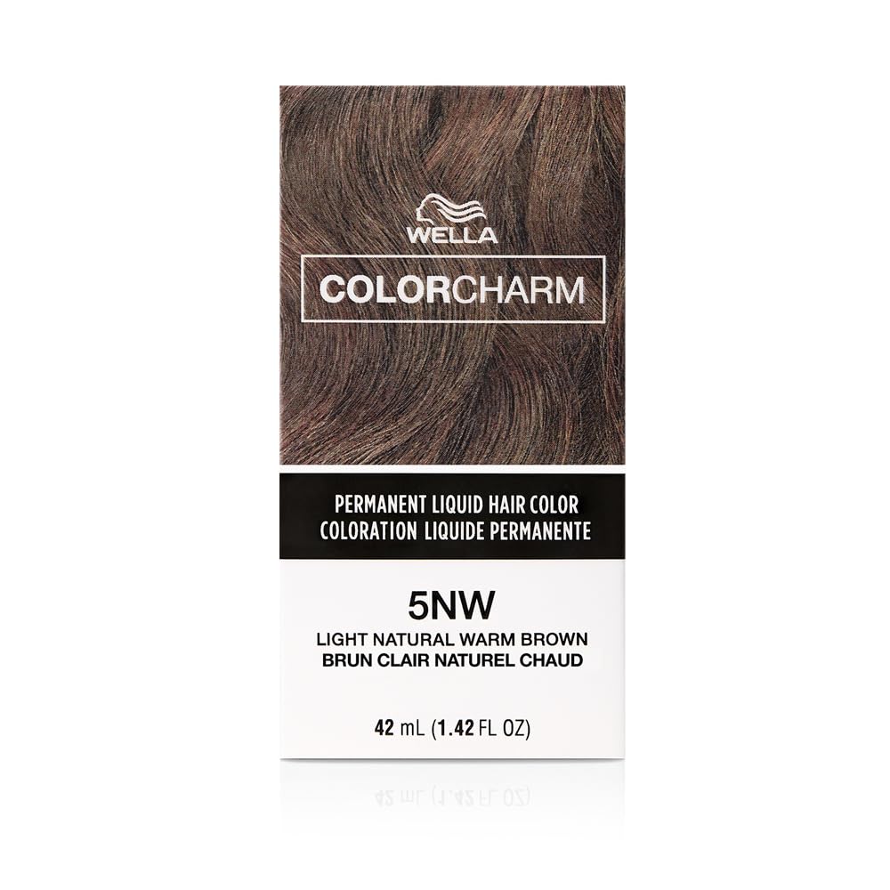 WELLA Color Charm Permanent Liquid Hair Color for Gray Coverage, 5NW Light Natural Warm Brown
