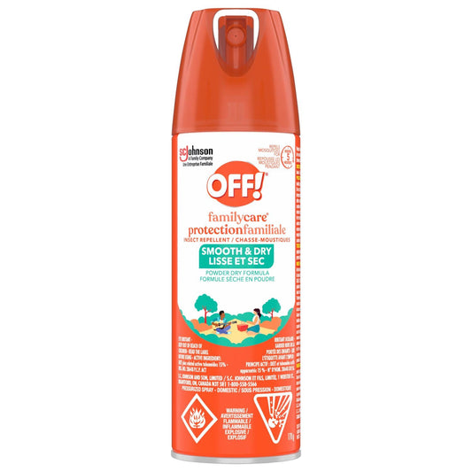 OFF! FamilyCare Mosquito & Insect Repellent Spray, Power Dry Formula, 15% DEET Bug Spray for Camping & Outdoors, 170g (Packaging May Vary)