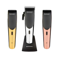 GAMMA+ Ergo Professional Microchipped Magnetic Motor Clipper with 3 Customizable Lids (Chrome, Rose Gold, Gold)