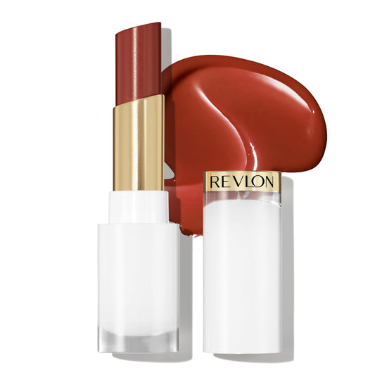 Revlon Super Lustrous Glass Shine Balm, Hydrating Tinted Lip Balm, Sheer, Glossy Shiny Finish, 010 Spiced Wine, 0.11 oz