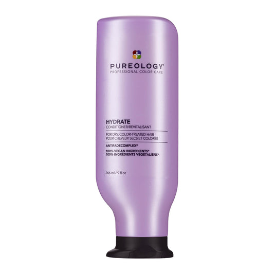 Pureology Moisturizing Conditioner, For Medium to Thick Hair Textures, Ideal for Dry & Colour Treated Hair, Sulfate-Free, Vegan, Hydrate, 266 ml