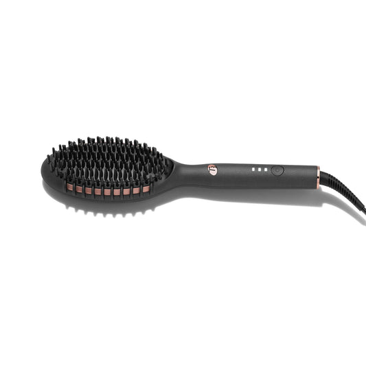 T3 Edge Heated Smoothing, Styling & Straightening Brush with Ion Generator, 3 Heat Settings, Custom-Blend Ceramic Surface