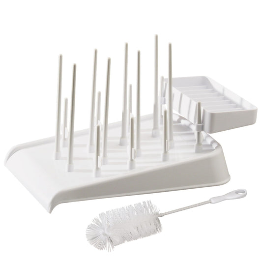 Mommy's Helper Drain 'N Dry Bottle Drying Rack, Whtie