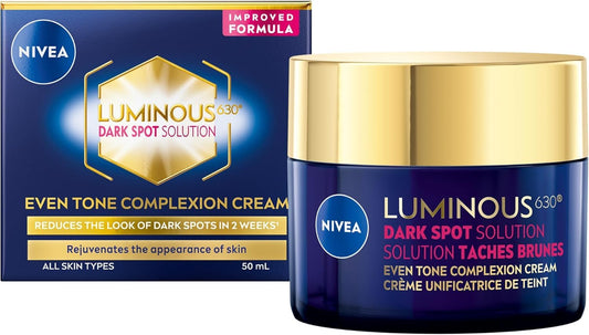 NIVEA LUMINOUS630 Dark Spot Solution Even Tone Face Cream for All Skin Types, Dark Spot Cream for Face Reduces Appearance of Dark Spots, Hyaluronic Acid Moisturizer, Dermatological Skin Care, 50mL