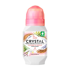 Crystal Mineral Deodorant Roll-On, Coconut & Vanilla, 66 mL – Aluminum-Free, 24-Hour Odour Protection, Non-Staining, Vegan & Cruelty-Free