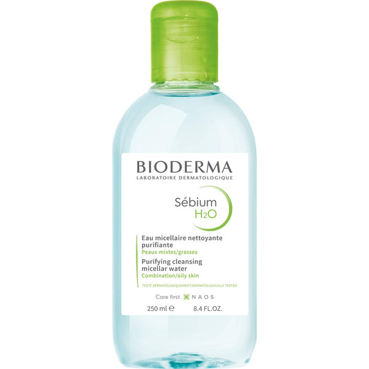 Bioderma - Sébium H2O - Micellar Water - Cleansing and Make-Up Removing - for Combination to Oily Skin, 8.4 Fl Oz (Pack of 1)