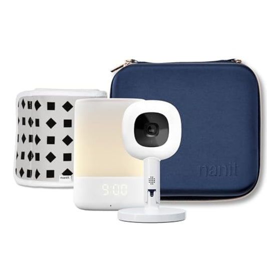 Nanit Pro Smart Baby Monitor & Wall Mount - 1080p Secure Wi-Fi Video Camera, Sensor-Free Sleep & Breathing Motion Tracker, 2-Way Audio, Sound & Motion Alerts, Night Vision, and Breathing Band - Silver