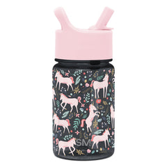 Simple Modern Kids Water Bottle with Straw | Leak Proof Tritan Plastic BPA-Free for Toddler, Girls, Boys | Summit Collection | 12oz | Unicorn Fields