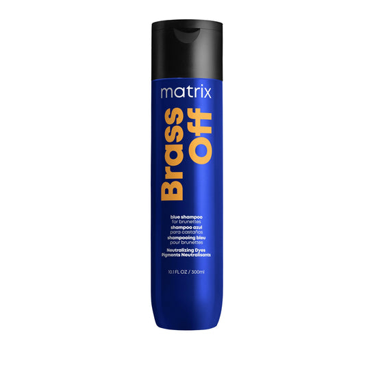 Matrix Brass Off Blue Shampoo, Refreshes Neutralizes Tones, Color Depositing, For Brassy Color Treated Hair, Salon, Packaging May Vary