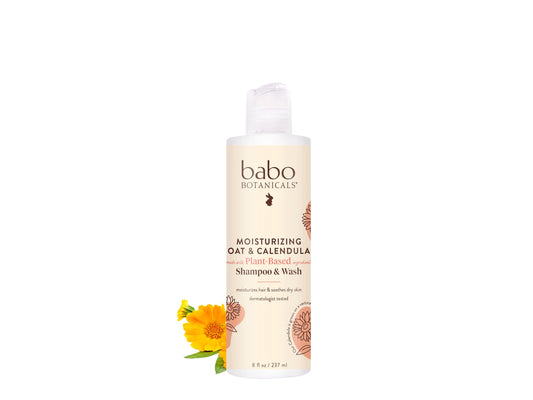 Babo Botanicals Moisturizing Baby Shampoo and Wash 8 Ounces