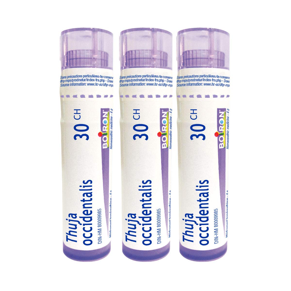 Boiron Thuja occidentalis 30ch.Homeopathic medicine 3 tubes (4g each tube)