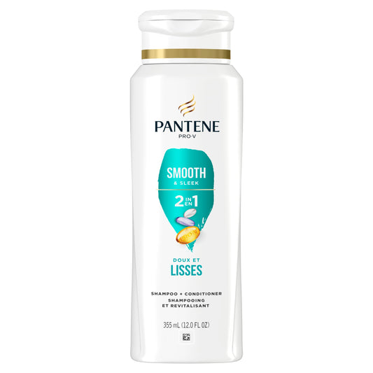 Pantene PRO-V Smooth & Sleek 2in1 Shampoo and Conditioner, 355 mL