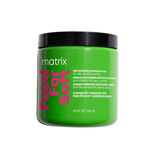 Matrix Rich Hydrating Treatment Mask for Very Dry and Porous Hair, With Avocado Oil and Hyaluronic Acid, Food For Soft, 500 ml